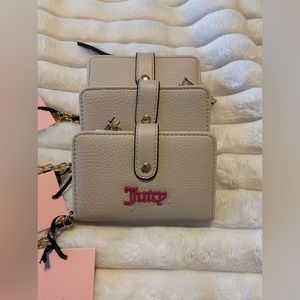 Juicy couture beige & pink card holder wallet 🩷